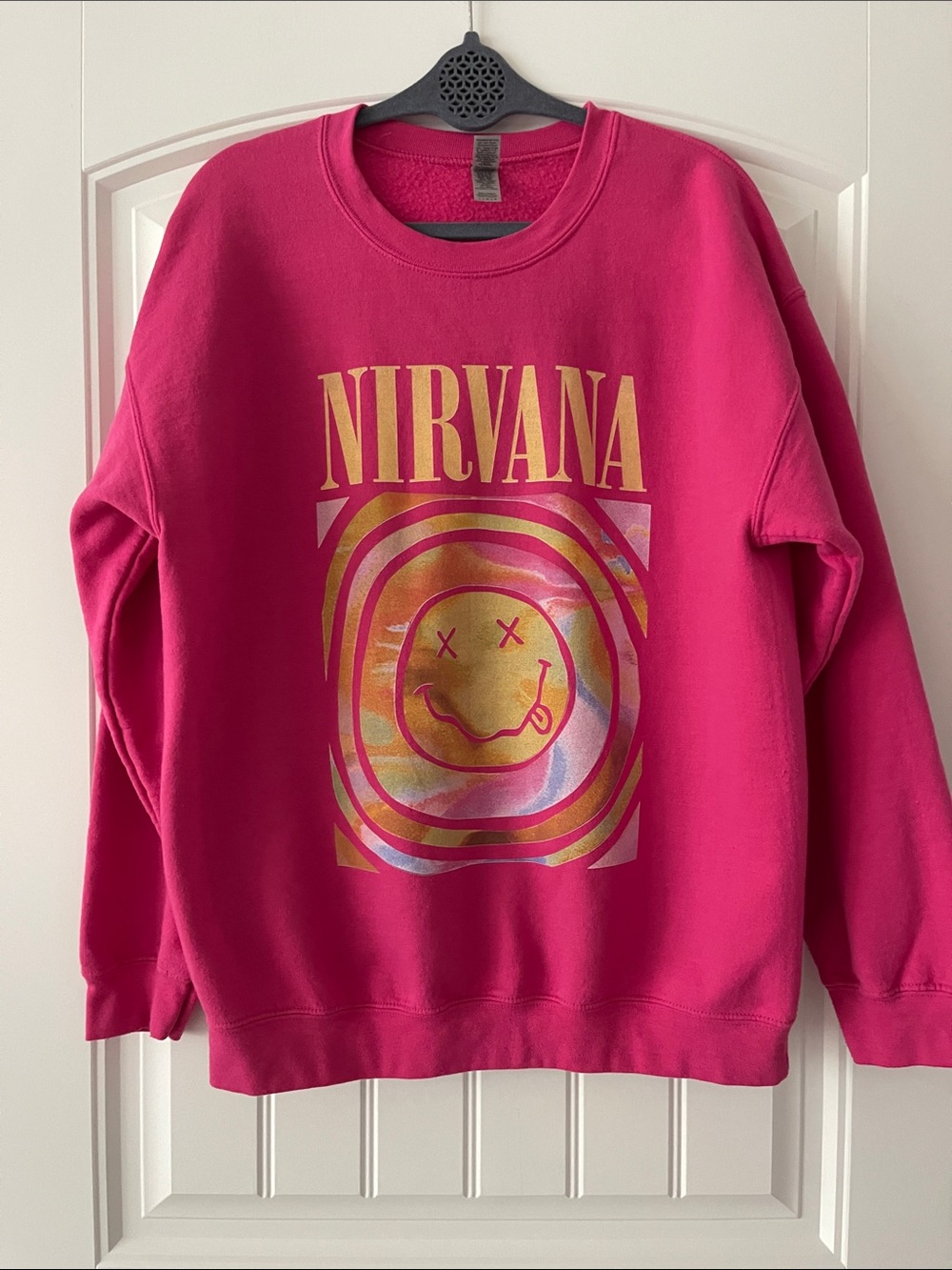Gildan Nirvana Pink Sweatshirt Large